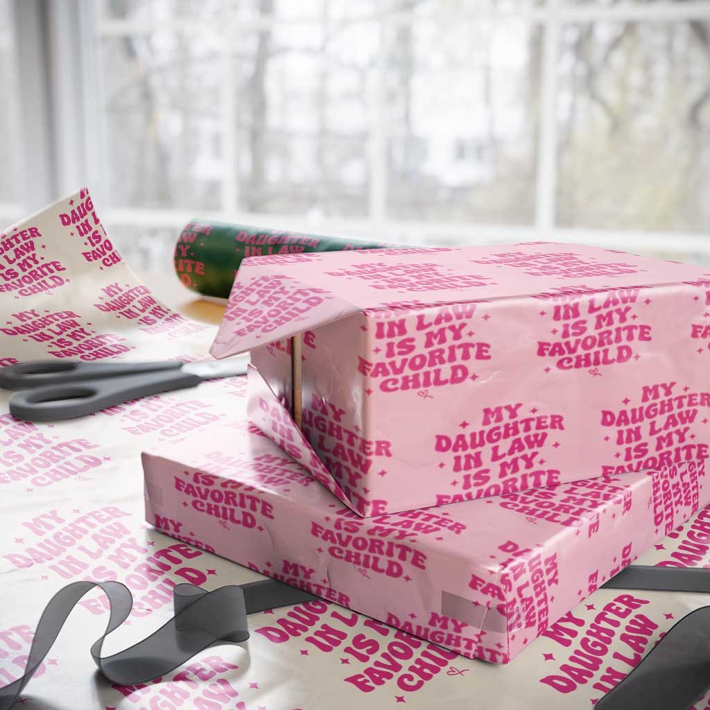 My Daughter in Law is My Favorite Child Wrapping Paper Roll Parents-In-Law Fathers Mothers Day Gifts