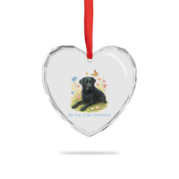 My Dog Is My Therapist Heart Crystal Glass Ornament Labrador Retriever Lover Gift - Wonder Print Shop