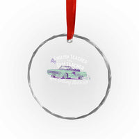 My English Teacher and Gym Teacher Are Getting Married Crystal Glass Ornament Vintage Car Wedding Getaway TS02