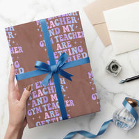 My English Teacher and Gym Teacher Are Getting Married Wrapping Paper Roll Funny Retro Groovy Love Story - Wonder Print Shop