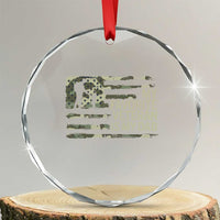 My Favorite Veteran is My Dad Crystal Glass Ornament Veteran Dad Camo American Flag