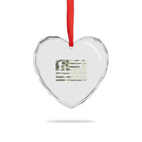 My Favorite Veteran is My Dad Heart Crystal Glass Ornament Veteran Dad Camo American Flag