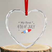 My First 4th of July Cute Summer Rocket Popsicle Heart Crystal Glass Ornament Firecracker Ice Lolly Patriotic Baby Independence Holiday