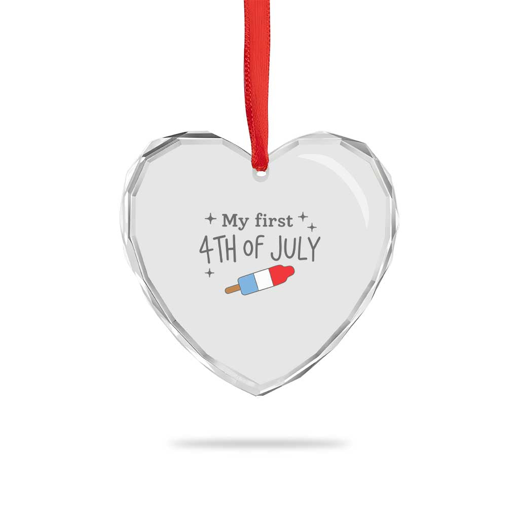 My First 4th of July Cute Summer Rocket Popsicle Heart Crystal Glass Ornament Firecracker Ice Lolly Patriotic Baby Independence Holiday