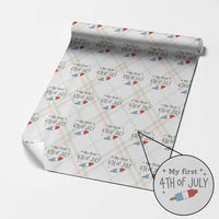 My First 4th of July Cute Summer Rocket Popsicle Wrapping Paper Roll Firecracker Ice Lolly Patriotic Baby Independence Holiday