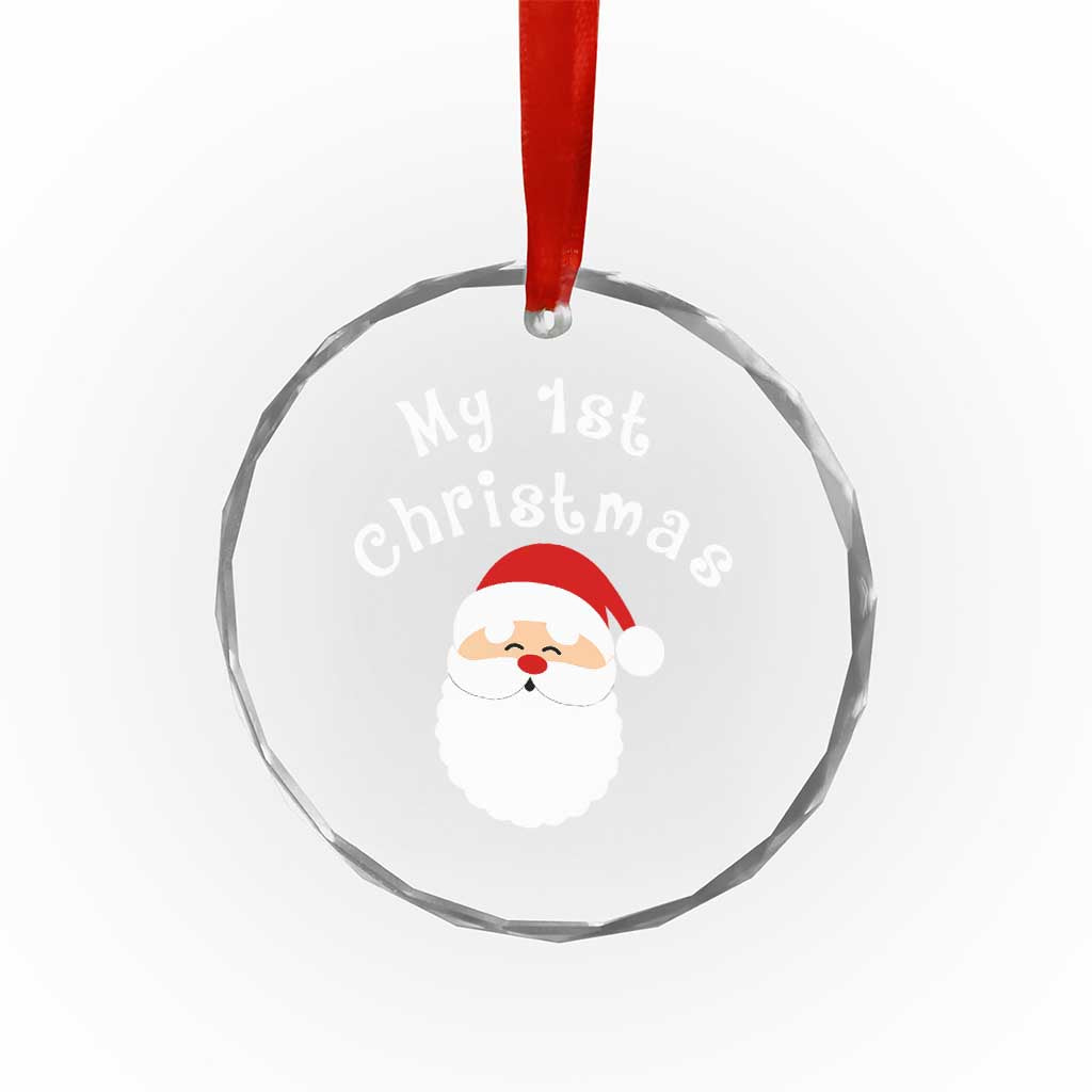 My First Christmas Crystal Glass Ornament Baby's First Holiday Xmas Santa - Wonder Print Shop