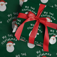 My First Christmas Wrapping Paper Roll Baby's First Holiday Xmas Santa - Wonder Print Shop