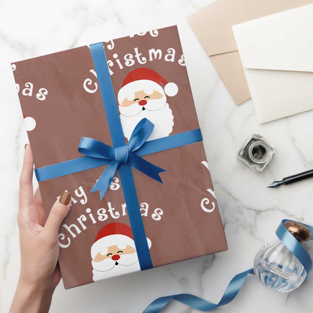 My First Christmas Wrapping Paper Roll Baby's First Holiday Xmas Santa - Wonder Print Shop