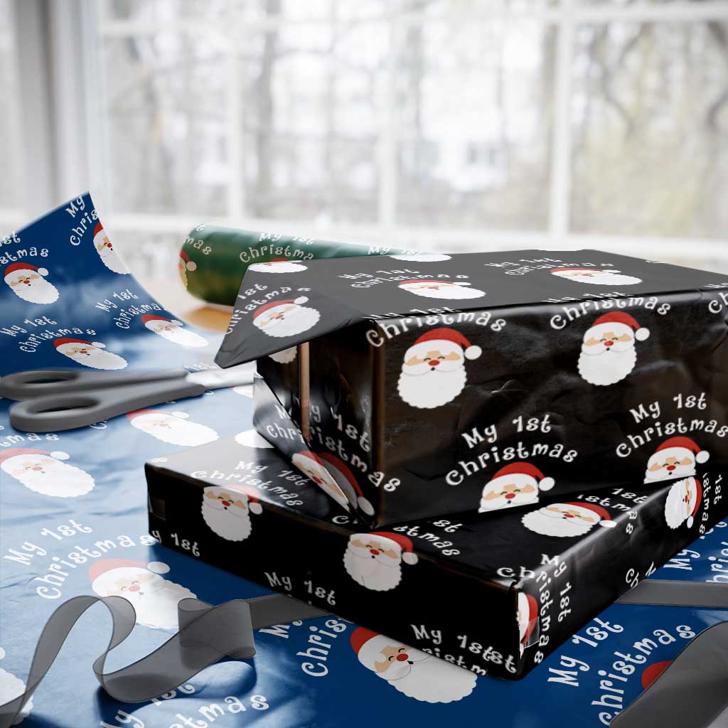 My First Christmas Wrapping Paper Roll Baby's First Holiday Xmas Santa - Wonder Print Shop