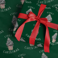 My First Christmas Wrapping Paper Roll Baby's First Holiday Xmas Tree Bow - Wonder Print Shop