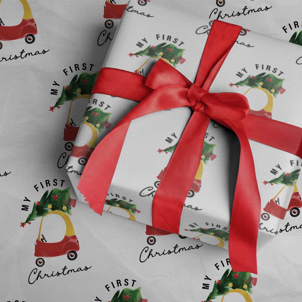 My First Christmas Wrapping Paper Roll Toy Car Xmas Tree - Wonder Print Shop