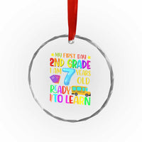 My First Day of 2nd Grade Crystal Glass Ornament Ready to Learn Back to School