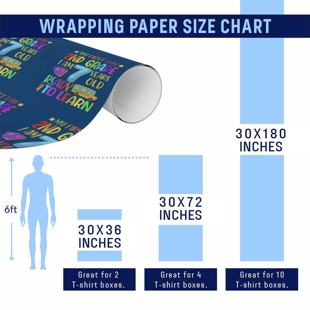 My First Day of 2nd Grade Wrapping Paper Roll Ready to Learn Back to School