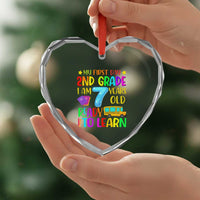 My First Day of 2nd Grade Heart Crystal Glass Ornament Ready to Learn Back to School