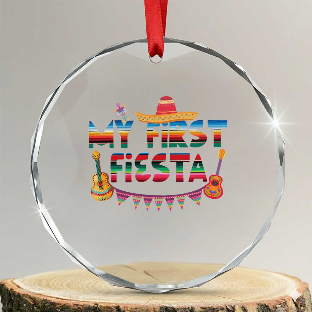 My First Fiesta Crystal Glass Ornament Baby Cinco De Mayo Mexican Fiesta Outfit