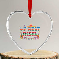 My First Fiesta Heart Crystal Glass Ornament Baby Cinco De Mayo Mexican Fiesta Outfit