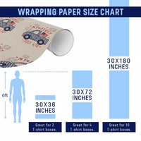 My First July 4th Gingham Vintage Truck Americana Wrapping Paper Roll Patriotic Fireworks Independence Holiday Milestone