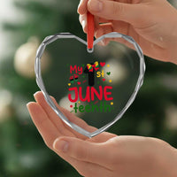 My First Juneteenth Heart Crystal Glass Ornament African American Baby Freedom Day