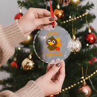 My First Thanksgiving Crystal Glass Ornament Funny Thanksgiving Turkey - Wonder Print Shop