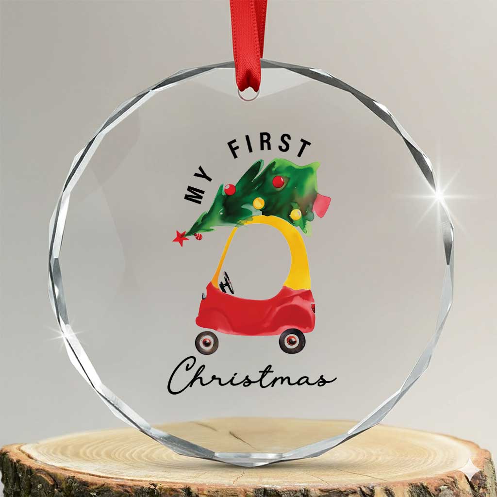 My First Xmas Crystal Glass Ornament Toy Car Xmas Tree TS11