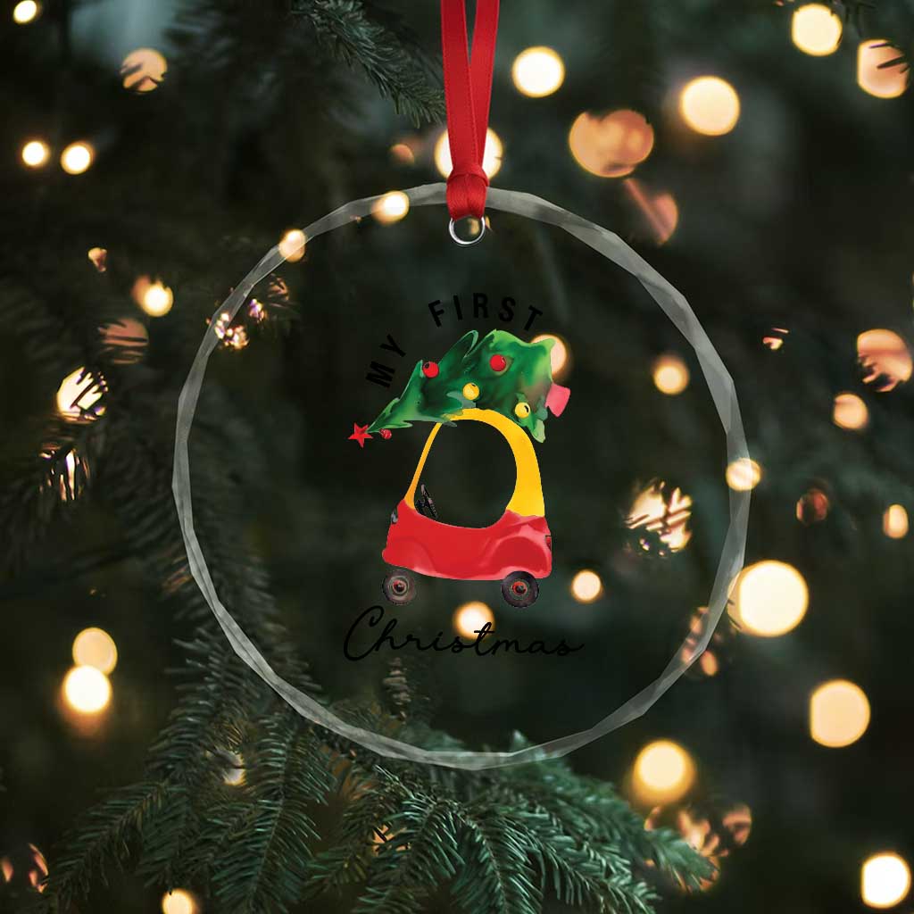 My First Xmas Crystal Glass Ornament Toy Car Xmas Tree TS11