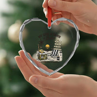 My Give A Damn Is Broken Funny Retirement Graphic Heart Crystal Glass Ornament Beach Vacation IDGAF Chill Mode No Problem