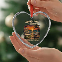 My Give A Damn is Broken Lifes Too Short to Pretend Heart Crystal Glass Ornament Funny Old Man Quote