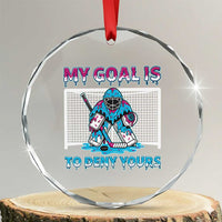 My Goal Is To Deny Yours Crystal Glass Ornament Goalie Hockey Drip Art Gift - Wonder Print Shop