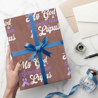 My God Is Bigger Than Lupus Wrapping Paper Roll Purple Ribbon