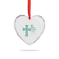 My God Is Stronger Than Bile Duct Cancer Heart Crystal Glass Ornament Faith Over Fear Support Gift