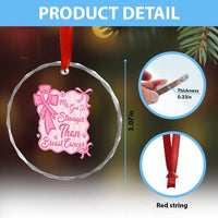 My God Is Stronger Than Breast Cancer Crystal Glass Ornament Christian Support Gift