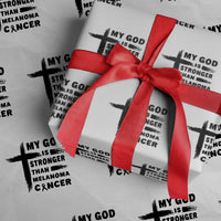My God Is Stronger Than Melanoma Wrapping Paper Roll Christian Cancer Support