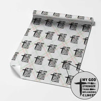 My God Is Stronger Than Melanoma Wrapping Paper Roll Christian Cancer Support