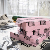 My God Is Stronger Than Melanoma Wrapping Paper Roll Christian Cancer Support