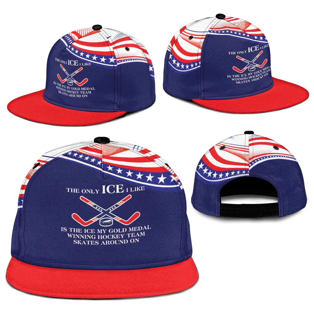My Gold Medal Winning Hockey Team Snapback Cap Blue Style
