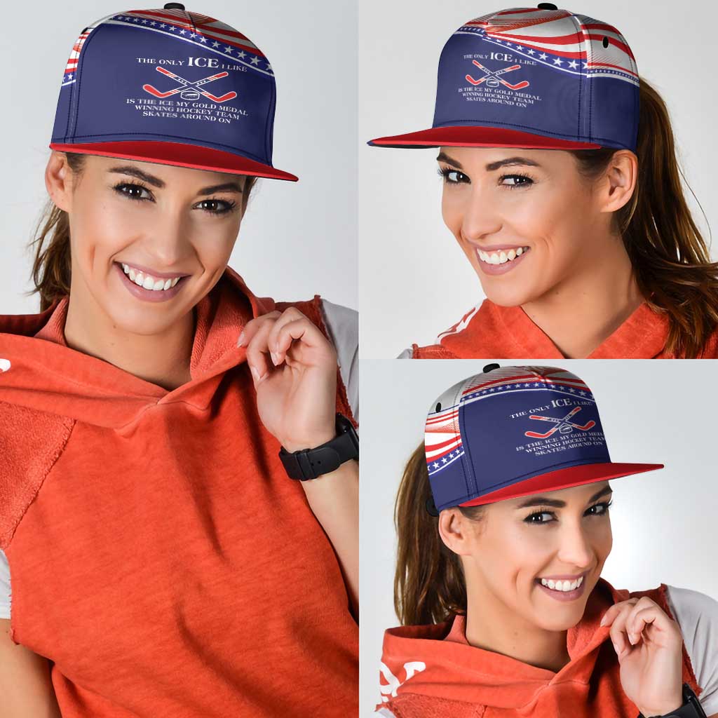 My Gold Medal Winning Hockey Team Snapback Cap Blue Style