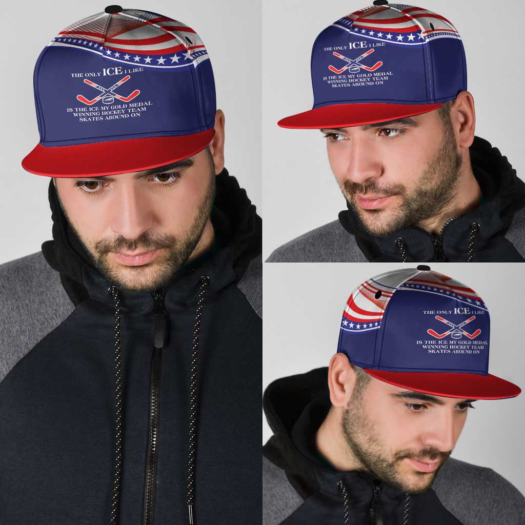 My Gold Medal Winning Hockey Team Snapback Cap Blue Style