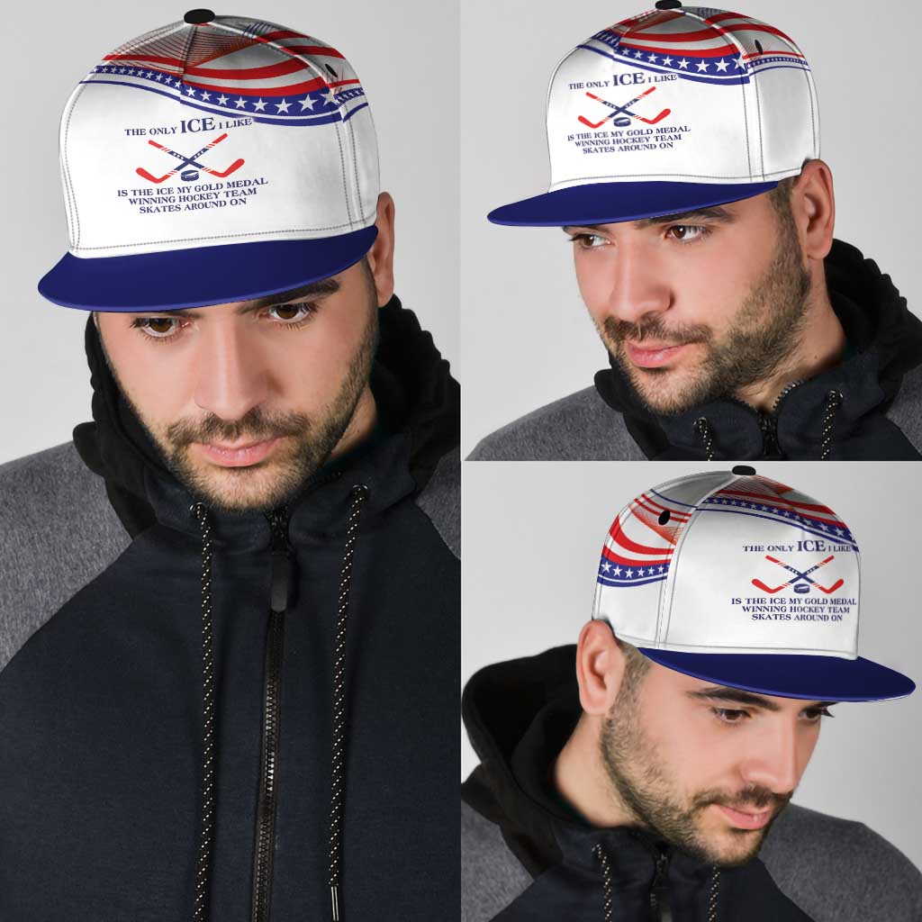 My Gold Medal Winning Hockey Team Snapback Cap White Style