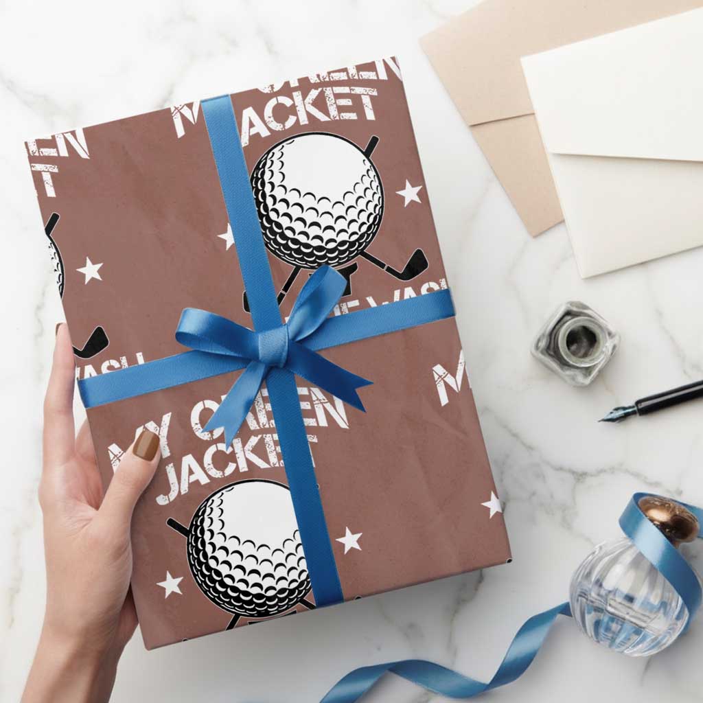 My Jacket Is In The Wash Funny Golfer Wrapping Paper Roll Georgia Green Golfing Tournament Humor