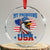 My Pronouns Are USA Crystal Glass Ornament Bold Patriotic Eagle with American Flag Bandana Mullet - Wonder Print Shop