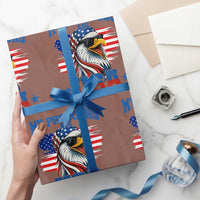 My Pronouns Are USA Wrapping Paper Roll Bold Patriotic Eagle with American Flag Bandana Mullet - Wonder Print Shop