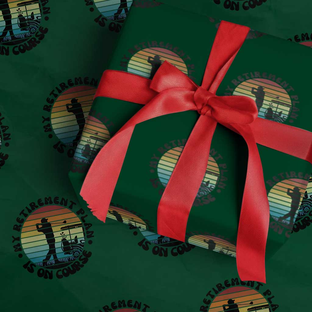 My Retirement Plan Is On Course Wrapping Paper Roll Retired Golfer Gift - Wonder Print Shop