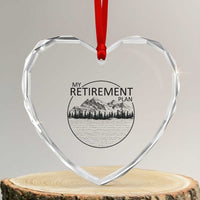 My Retirement Plan Lake Life Heart Crystal Glass Ornament Retired To The Lake Cool Outdoor Camping - Wonder Print Shop