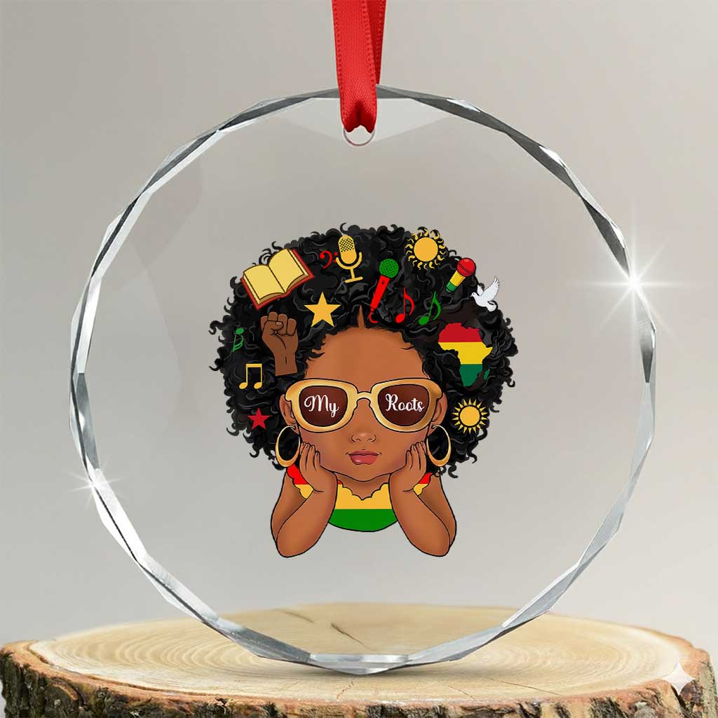 My Roots Black History Culture Pride Crystal Glass Ornament African American Heritage - Wonder Print Shop