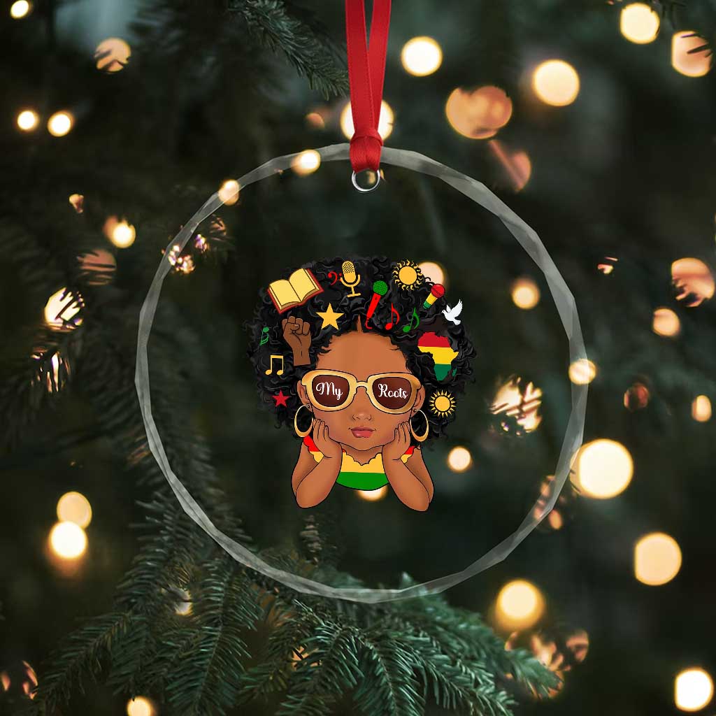 My Roots Black History Culture Pride Crystal Glass Ornament African American Heritage - Wonder Print Shop