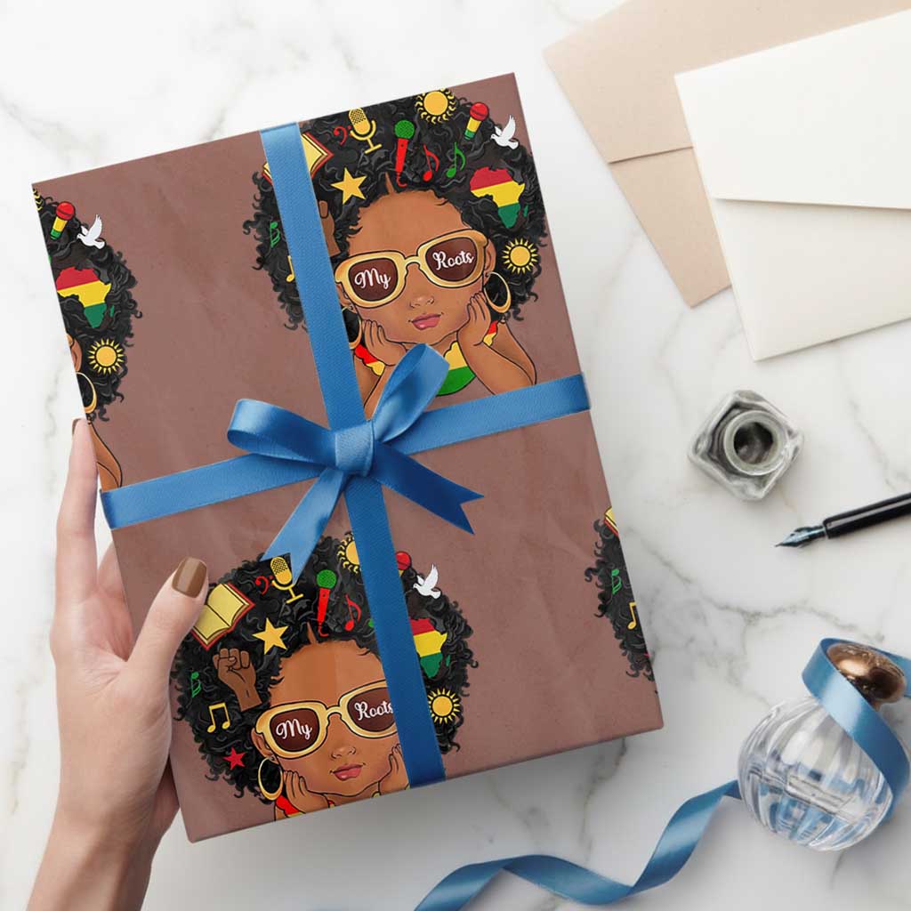 My Roots Black History Culture Pride Wrapping Paper Roll African American Heritage - Wonder Print Shop