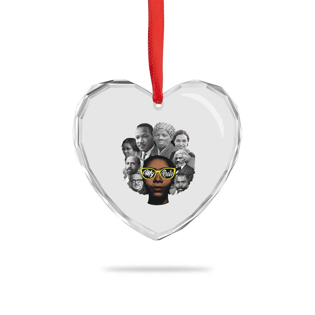 My Roots Black History Leaders Heart Crystal Glass Ornament African American Heritage - Wonder Print Shop