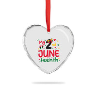 My Second Juneteenth Heart Crystal Glass Ornament African American Baby Freedom Day