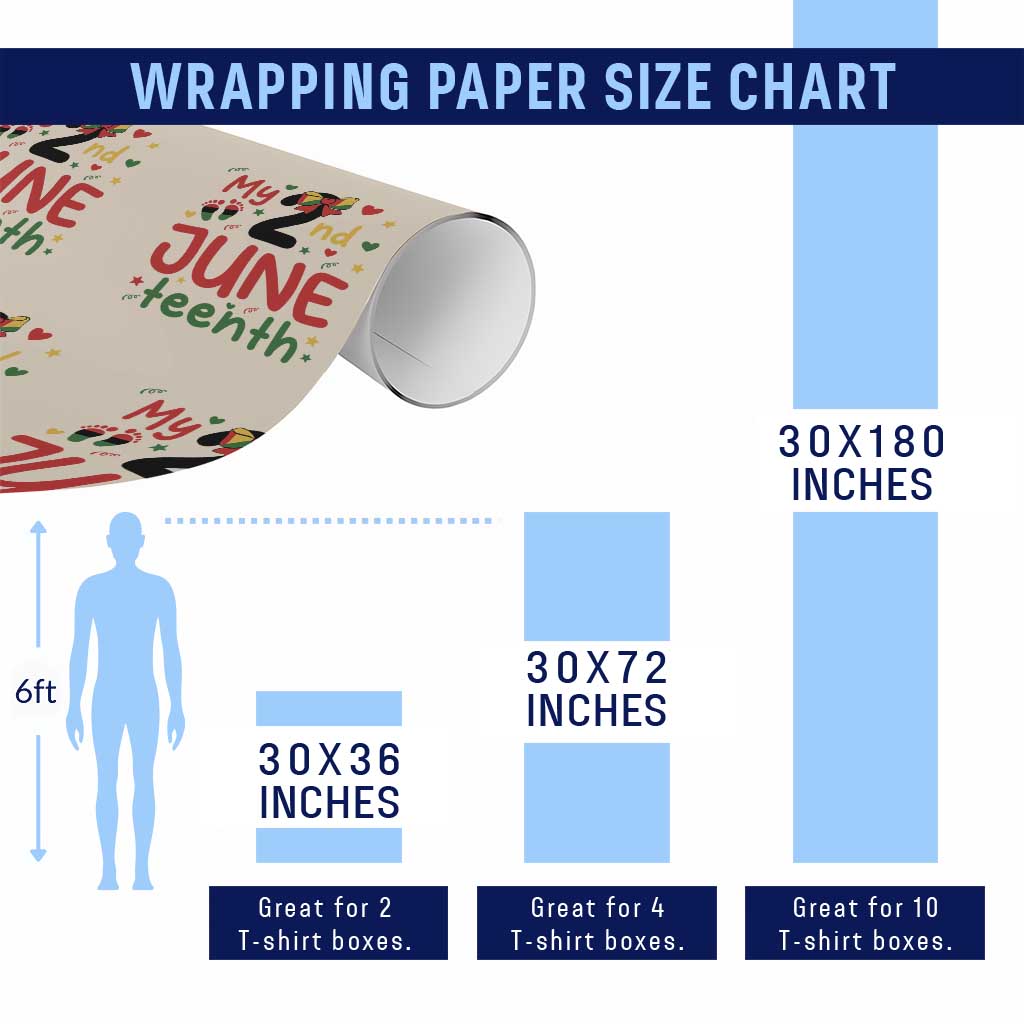 My Second Juneteenth Wrapping Paper Roll African American Baby Freedom Day