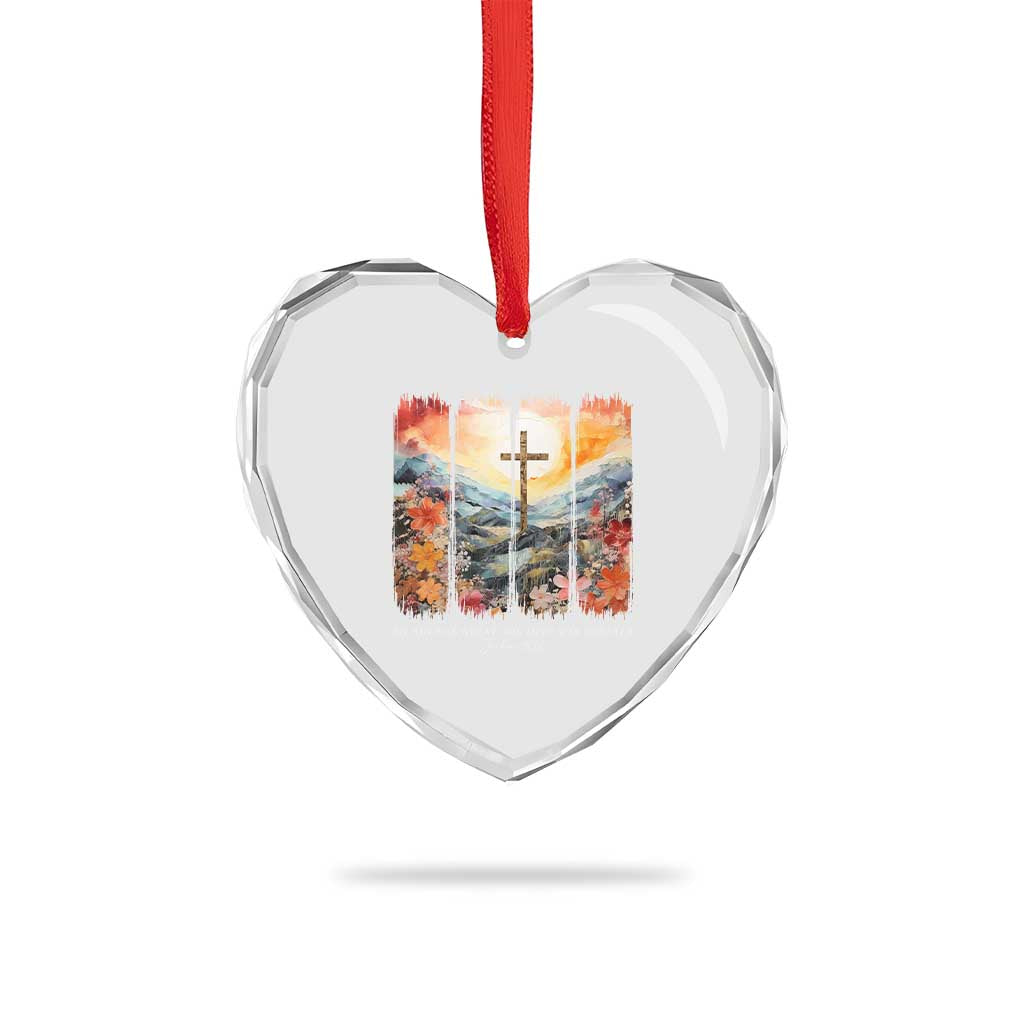 My Sin Was Great His Love Was Greater Heart Crystal Glass Ornament Christian Easter Religious Bible Verse - Wonder Print Shop
